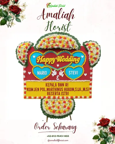 Karangan Papan Bunga Pernikahan di Pulogadung